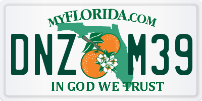 FL license plate DNZM39