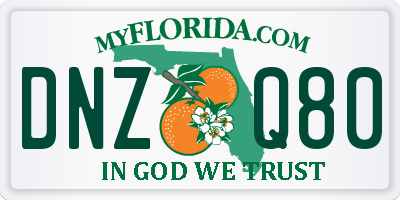 FL license plate DNZQ80