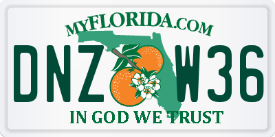 FL license plate DNZW36