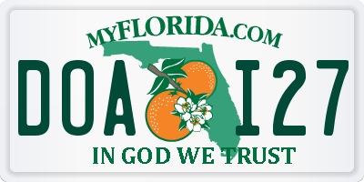 FL license plate DOAI27