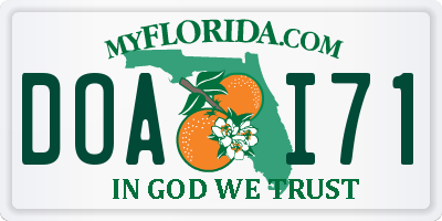 FL license plate DOAI71