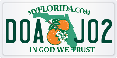 FL license plate DOAJ02