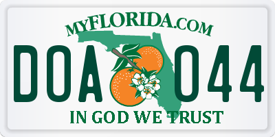 FL license plate DOAO44