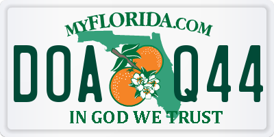 FL license plate DOAQ44