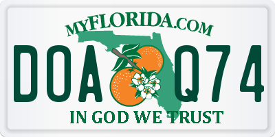 FL license plate DOAQ74