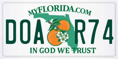 FL license plate DOAR74