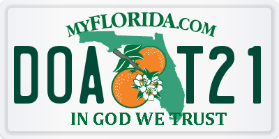 FL license plate DOAT21