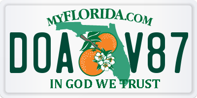 FL license plate DOAV87