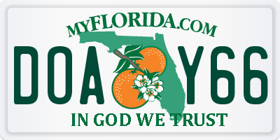 FL license plate DOAY66