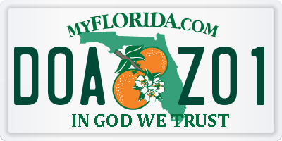 FL license plate DOAZ01