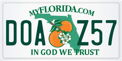 FL license plate DOAZ57
