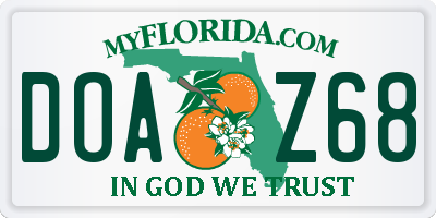 FL license plate DOAZ68