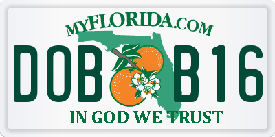 FL license plate DOBB16