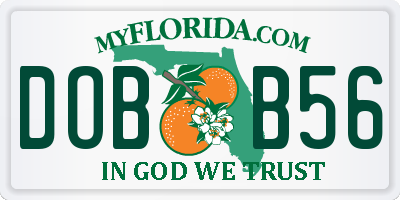 FL license plate DOBB56