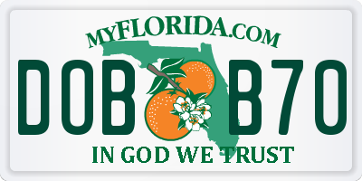 FL license plate DOBB70