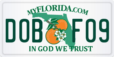 FL license plate DOBF09