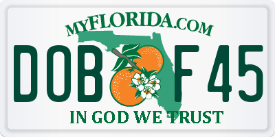 FL license plate DOBF45