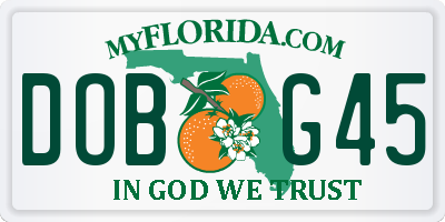 FL license plate DOBG45