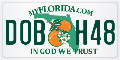 FL license plate DOBH48