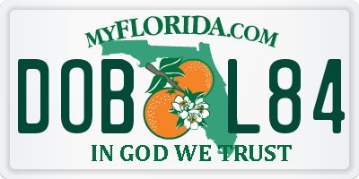 FL license plate DOBL84