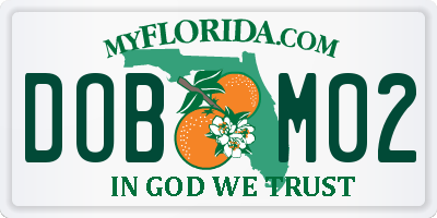 FL license plate DOBM02