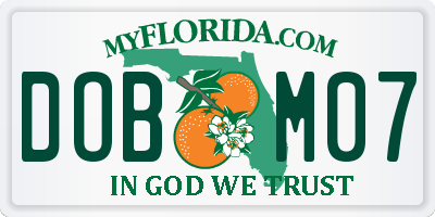 FL license plate DOBM07