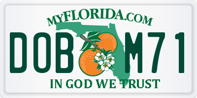 FL license plate DOBM71