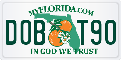 FL license plate DOBT90