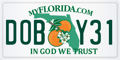 FL license plate DOBY31