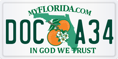 FL license plate DOCA34