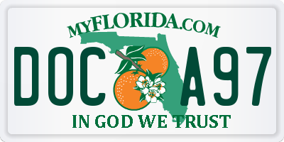 FL license plate DOCA97