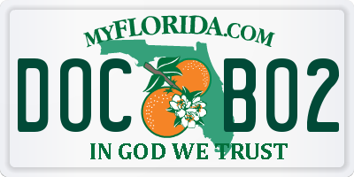 FL license plate DOCB02