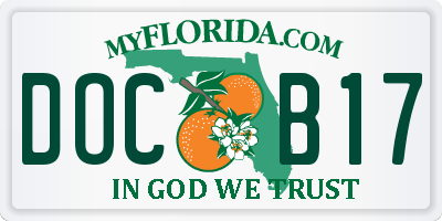 FL license plate DOCB17