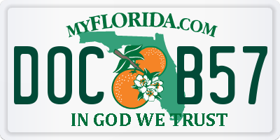 FL license plate DOCB57