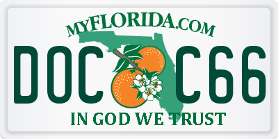 FL license plate DOCC66