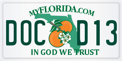 FL license plate DOCD13