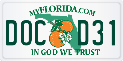 FL license plate DOCD31