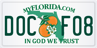 FL license plate DOCF08