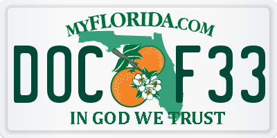 FL license plate DOCF33