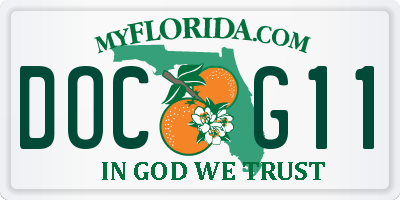 FL license plate DOCG11
