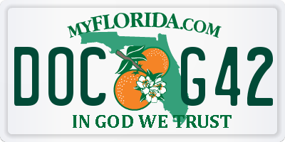 FL license plate DOCG42