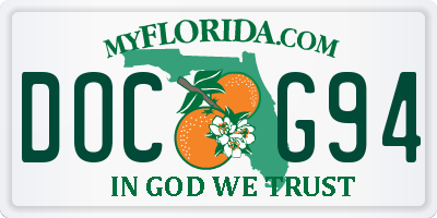 FL license plate DOCG94