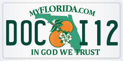 FL license plate DOCI12
