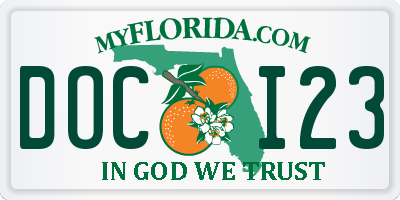 FL license plate DOCI23