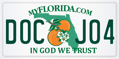 FL license plate DOCJ04