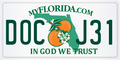 FL license plate DOCJ31