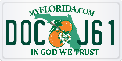 FL license plate DOCJ61