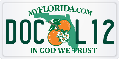 FL license plate DOCL12