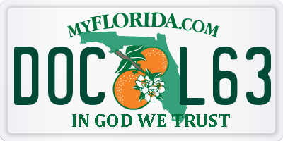 FL license plate DOCL63
