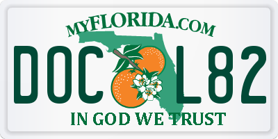 FL license plate DOCL82